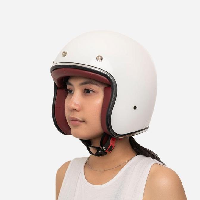 Helmet- Zulu Helm Osiris White Maroon Chrome Motorcycle