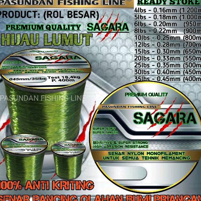 Fishstore- New- Sagara Senar Tali Benang Pancing Pasundan Fishing Line Olahan Clas Antikriting Kuat 