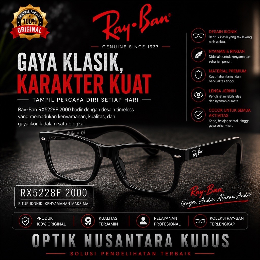 Rayban frame Kacamata RB5228F Original