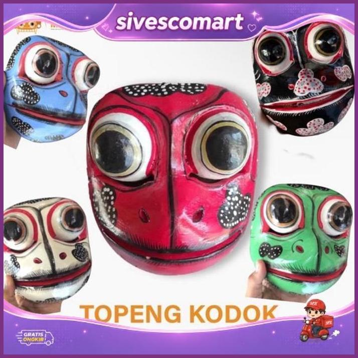 Topeng Kodok - Topeng Katak - Topeng Kayu - Topeng Bali - Topeng Lucu - Topeng Unik - Topeng Binatan