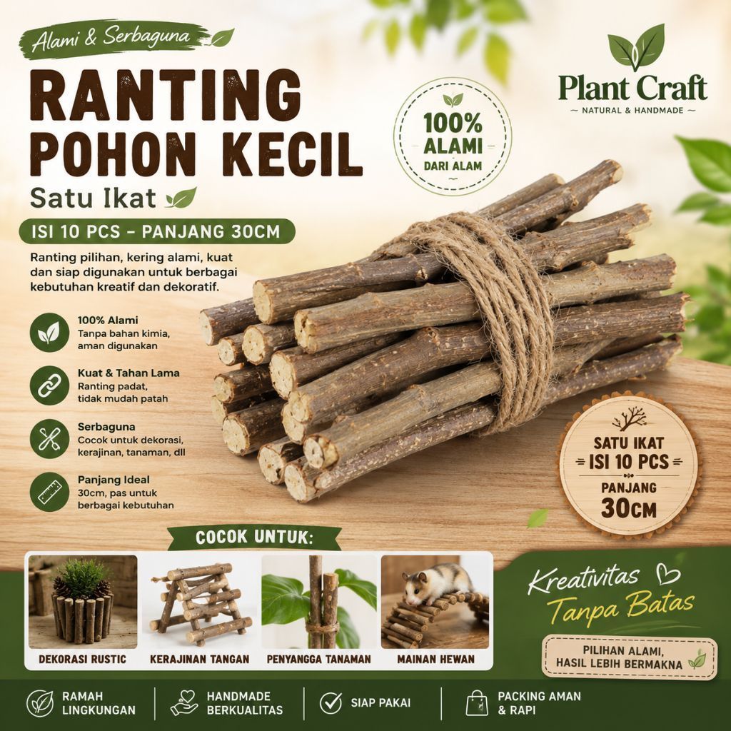 Ranting Pohon Kayu Dekorasi Ranting pohon kecil isi 10 pcs Ranting pohon 100% Asli