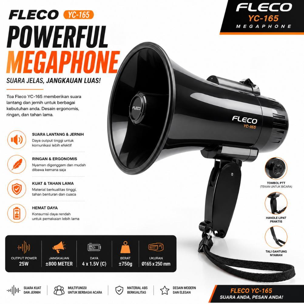 TOA Bluetooth Fleco YC-165RUBT - Pengeras Suara Bluetooth Fleco YC 165RUBT - Megaphone Bluetooth