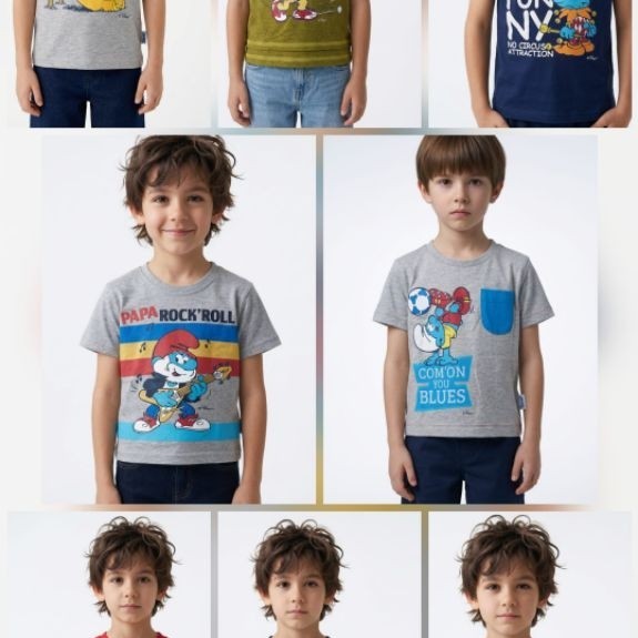 JSP 962// SMURF 100% ORIGINAL//KAOS ANAK LAKI-LAKI USIA 12 BULAN - 36 BULAN