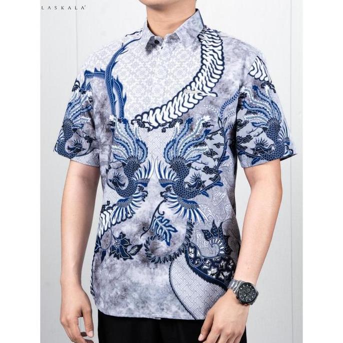 Laskala Batik Premium Lokananta Kemeja Batik Pria Slimfit Lengan Pendek SSD