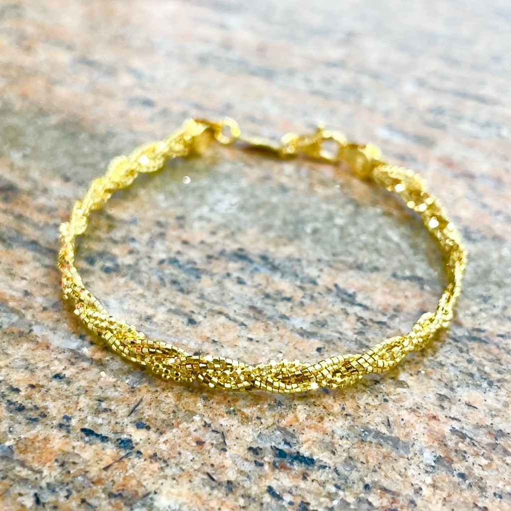 Gelang UBS Model Kepang Bangle Gelang Emas Asli Kadar 875