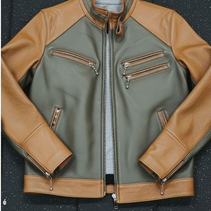 Jacket kulit model cafe racer