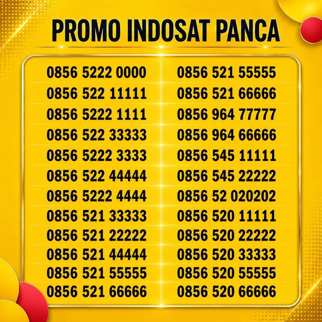 Nomor Nusantara | Nomor Cantik Indosat Panca 00000 11111 22222 33333 44444 55555 66666 77777 88888 9