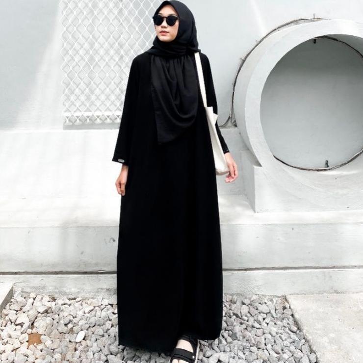 Abaya Polos Wanita / Gamis Santri Remaja Putri Terbaru Ukuran S M L Xl Xxl