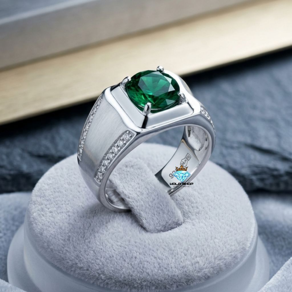 Cincin Pria Blue Shafire Ring Titanium Super Mewah