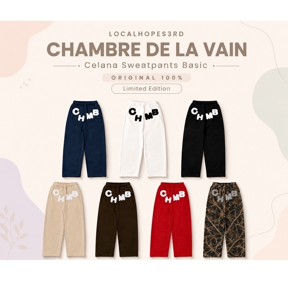 [ORIGINAL 100%] Celana Sweatpants Chambre De La Vain - Sweatpants CHMB - Celana Chmb Purdy Black - C