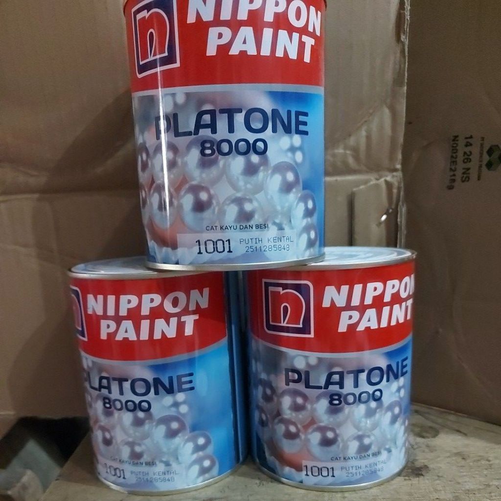 Nippon paint Platone 8000, 1001 Putih kental 0,85 L cat kayu dan besi
