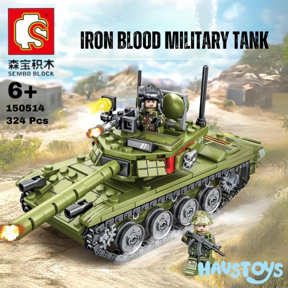 Sembo Block Brick Original Military 105514 Iron Tank