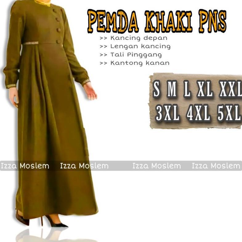 Favorit Baju Gamis Pemda Pns Khaki Toyobo Wanita Jumbo