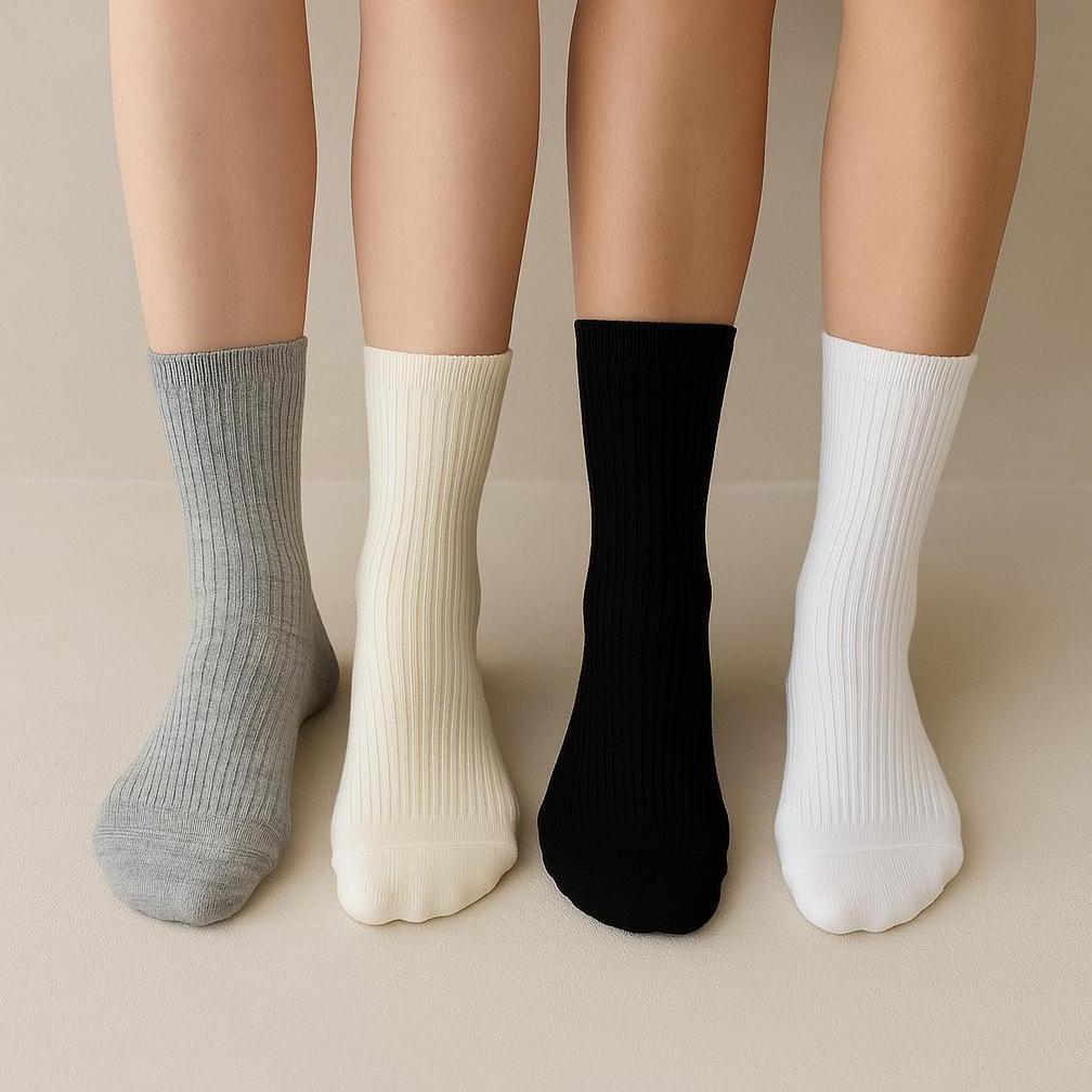 ORIGINAL Scoop Kaos Kaki Mono Unisex Crew Socks Putih Hitam Beige Pink Turquoise Lavender Hijau Spor
