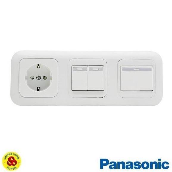 Ready Panasonic Stop Kontak + Saklar 3 Gang Inbow WEJ7823 + 5541 + 5531 WS Non Cod