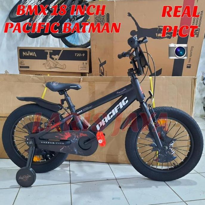 Pacific Sepeda Anak Laki-laki BMX 18 Inch Batman 3.0 Frame Besi Velg Hitam Ban Jumbo 3.0 JUMBO Stem 
