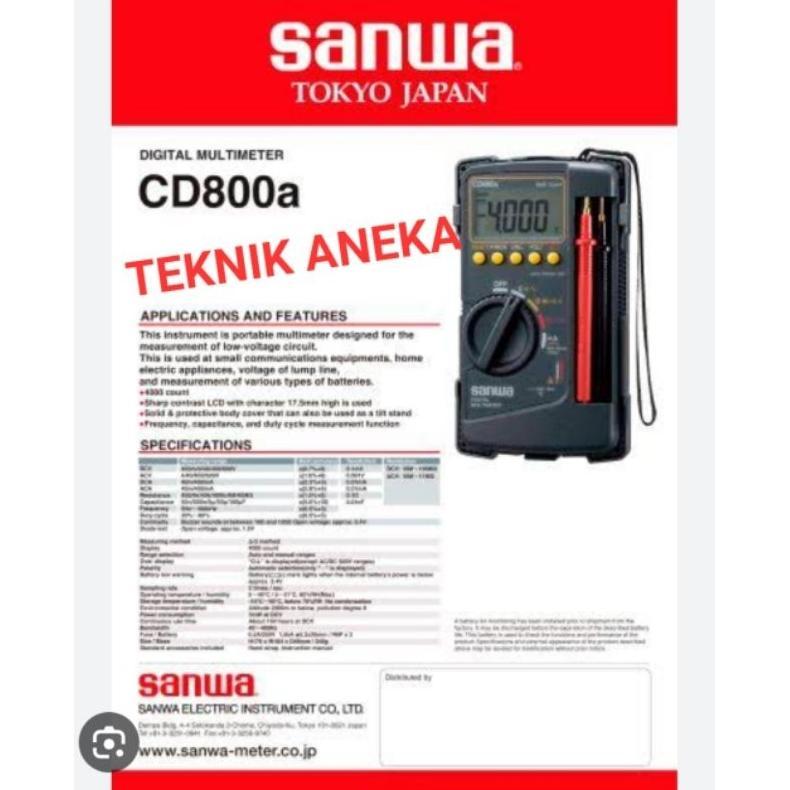 SANWA CD800 AVOMETER MULTI TESTER METER DIGITAL CD 800 MULTITESTER