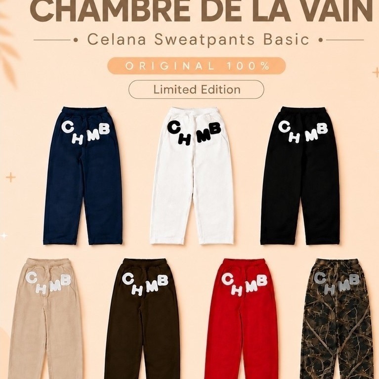 [ORIGINAL 100%] Celana Sweatpants Chambre De La Vain - Sweatpants CHMB - Celana Chmb Purdy Black - C