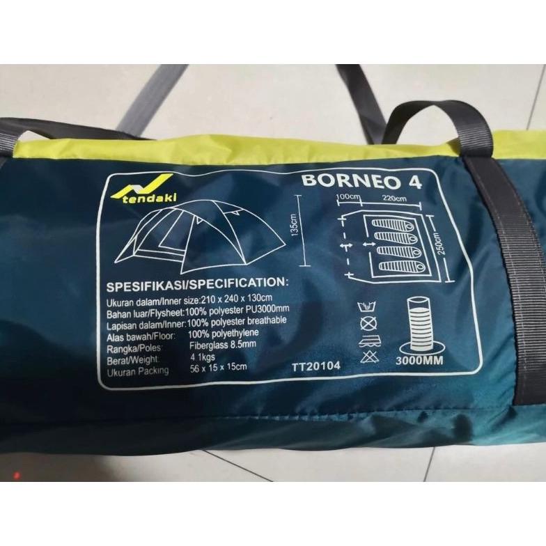 TENDA CAMPING BORNEO 4 ORANG TENDAKI/ TENDAKI BORNEO 4 / TENDA CAMPING BORNEO 4P