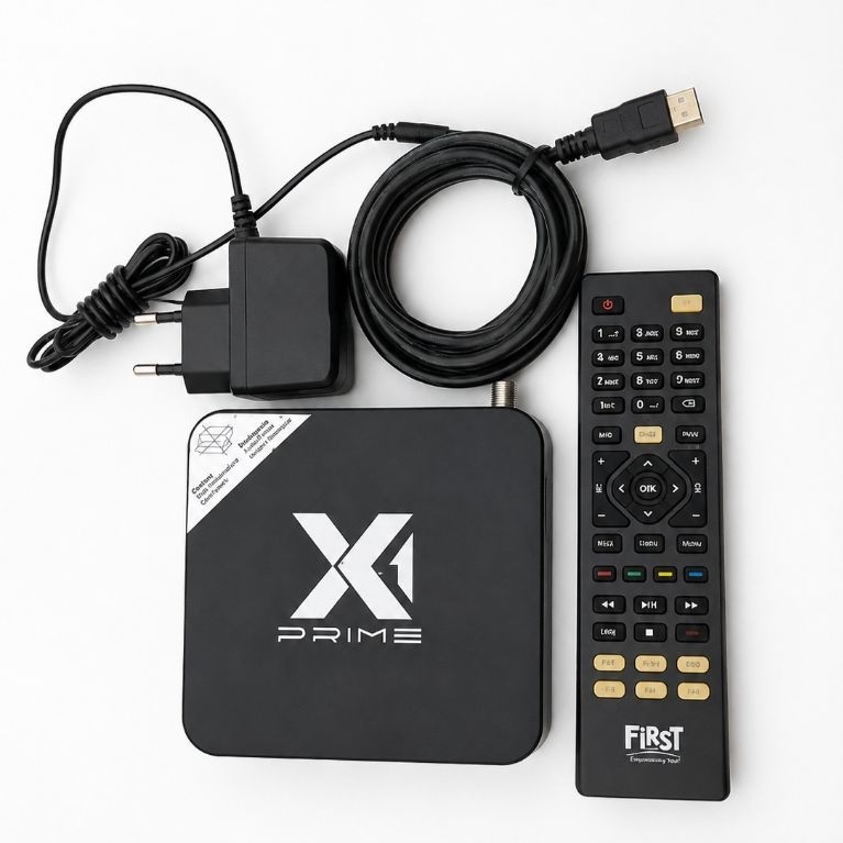 Stb model X1-prime-c Daya : 12Watt, Remot biasa, Versi Os Android tv 11, Ram 4,3GB,