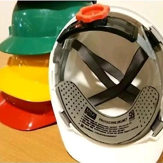 Super Murah, Helm Proyek Msa Sni V-Gard / Safety Helmet Msa V-Gard Sni + Fastrack Lama