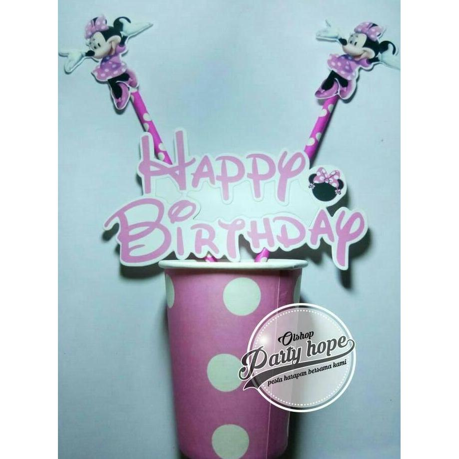 WOFL Topper Cake Minnie Mouse / Hiasan Kue Ultah Minnie Mouse / Topper Cake