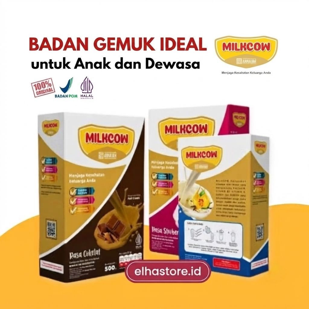 MILKCOW 500g Susu Tinggi Protein dan Kalsium | Badan Gemuk Ideal | Anak Remaja Dewasa