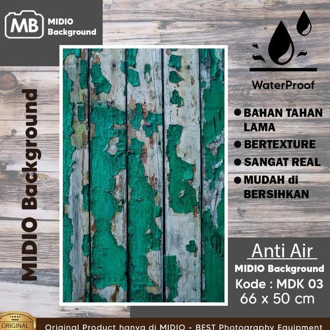 Studio12- Background Foto Studio 3D Terproof Midio Motif Kayu 3D Ukuran 66X50