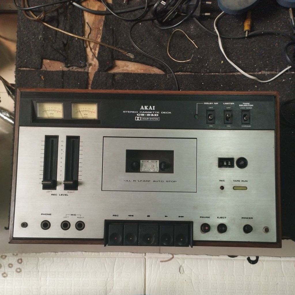 stereo cassette kaset tape deck akai cs-34d full original Made in Japan