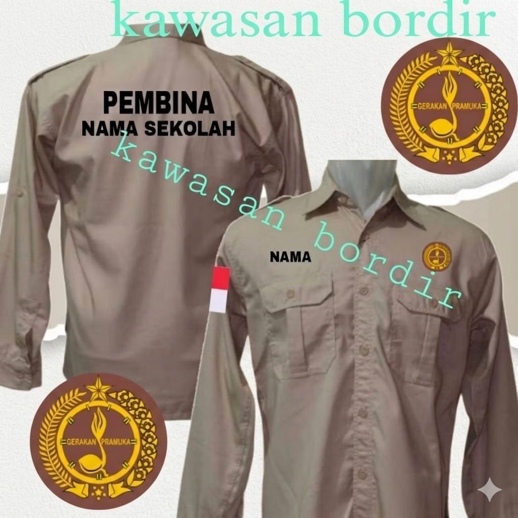 Custom Terbaru kemeja pembina Pramuka seragam pembina Pramuka baju pembina Pramuka pdh pembina Pramu