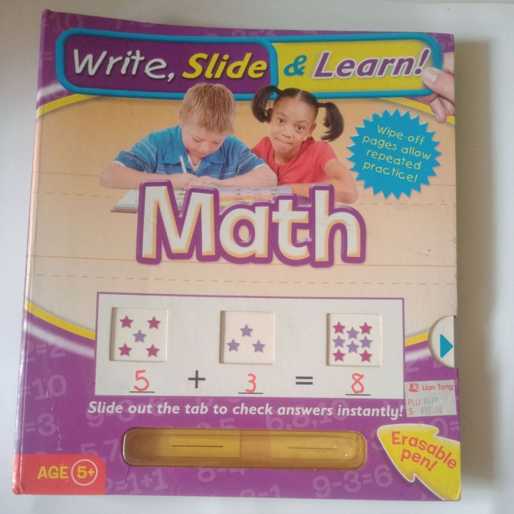 Buku Anak Write Silde & Learn Math Umur 5+