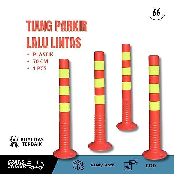 READY TIANG PARKIR KERUCUT TANDA PARKIR TINGGI 70 CM PVC COD MURAH TERLARIS