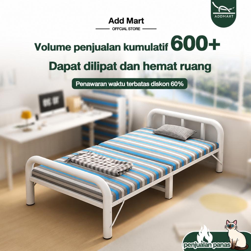 Dipan Tempat Tidur Lipat Ranjang Lipat Dipan 90X200Cm Dipan Ranjang Besi Kasur Single Bed