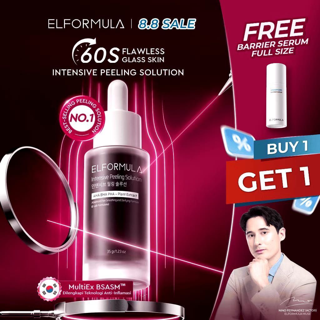 [FREE BARRIER SERUM] ELFORMULA Intensive Peeling Solution 35 gr - Peeling Serum Dark Spot Glass Skin