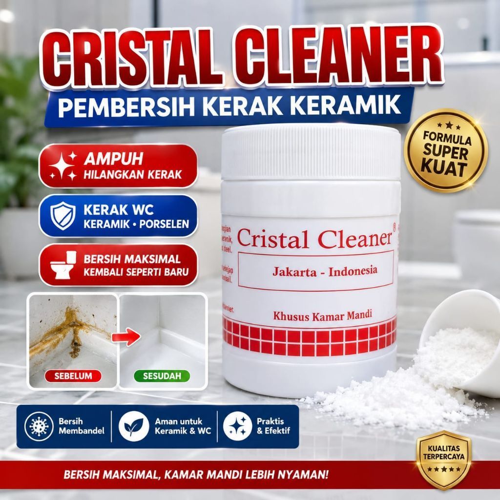 Cristal Cleaner Pembersih Kamar Mandi Kerak kramik WC Wastafel
