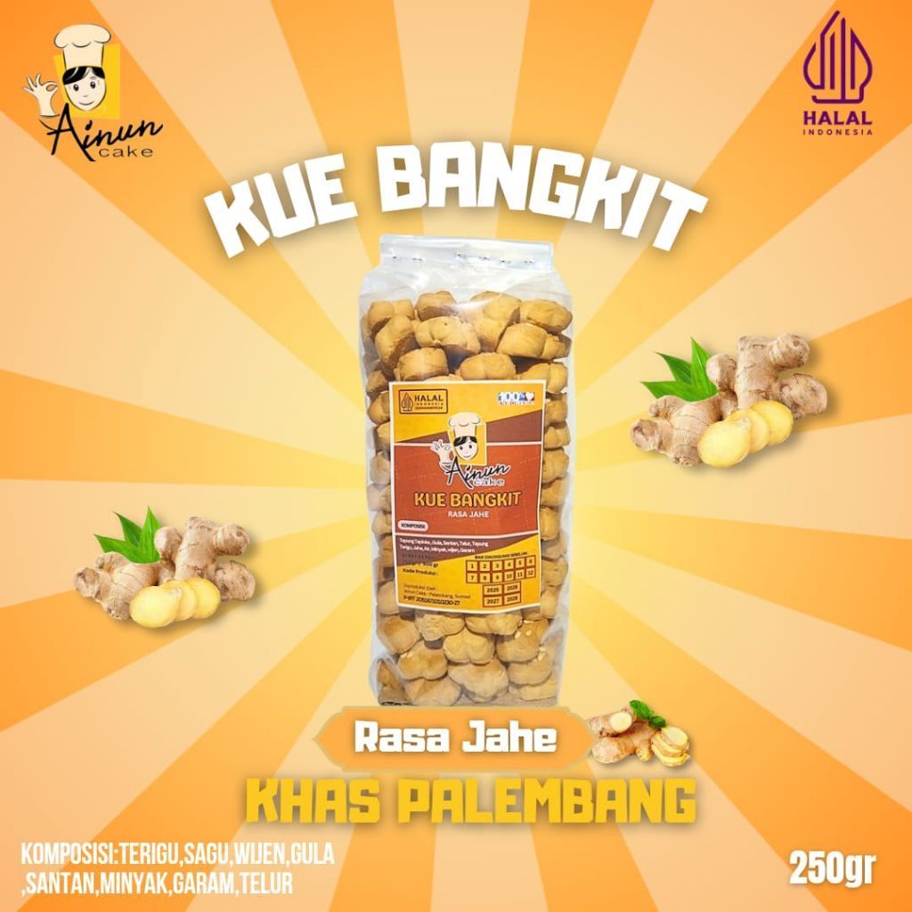 kue bangkit ainun cake 250 gr rasa jahe original durian kacang kue khas palembang halal kue lebaran 