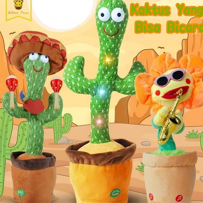 Gstar Boneka Kaktus Goyang Lampu Dan Bicara Paket Boneka Kaktus Bisa Bicara Menari Lucu Hadiah Anak 