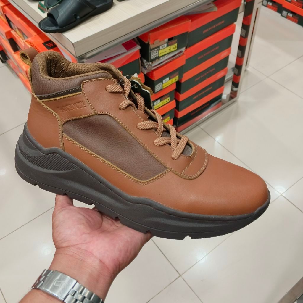 WATCHOUT SEPATU BOOT TALI KULIT CASUAL ORIGINAL