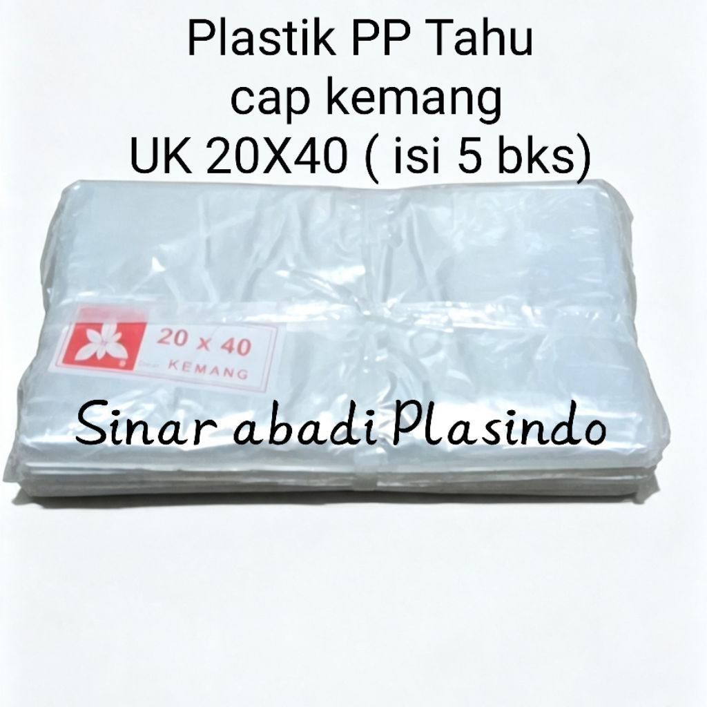 Kantong Plastik Tahu Uk 20X40-17X35-15X35, 0.2 , ( Isi 5 bks) Plastik tahu Bening