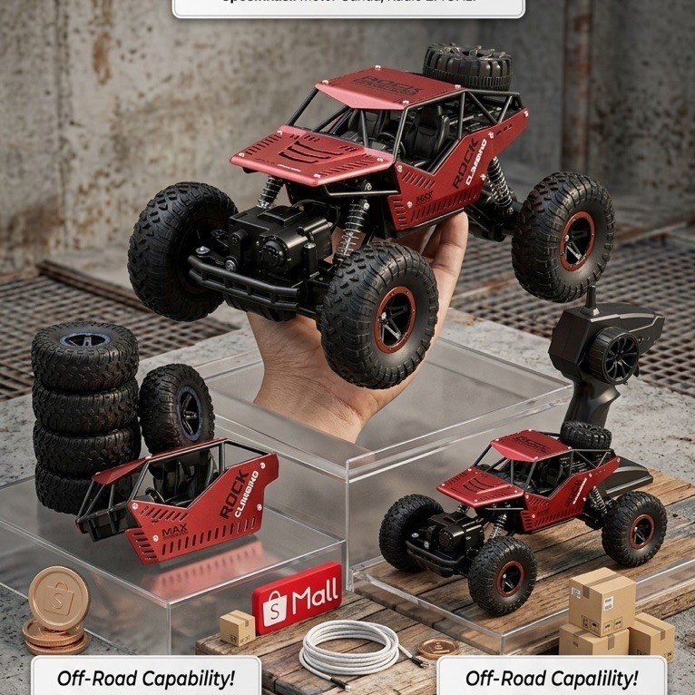 NEW ROVER 4WD LAMPU MOBIL REMOTE CONTROL OFFROAD RC ROVER REMOTE CONTROL ROVER CLIMBING CRAWLER CAR 