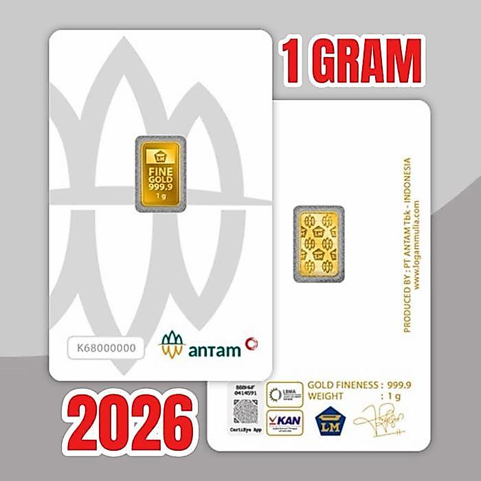 ANTAM LOGAM MULIA CERTIEYE 1 GRAM, LM ANTAM CERTIEYE, EMAS BATANGAN KEPINGAN 1 GRAM
