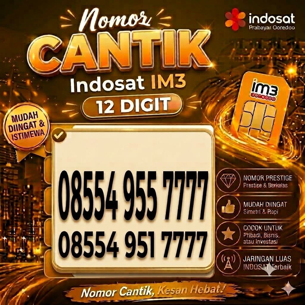 Nomor cantik Indosat 12 digit 7777