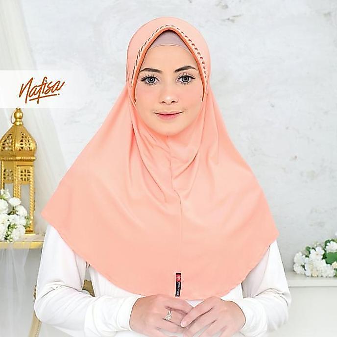 Louch- Nafisa Minang Bordir - Hijab Instan Kombinasi Bergo Bordir Cantik Nyaman Muslim Kerudung