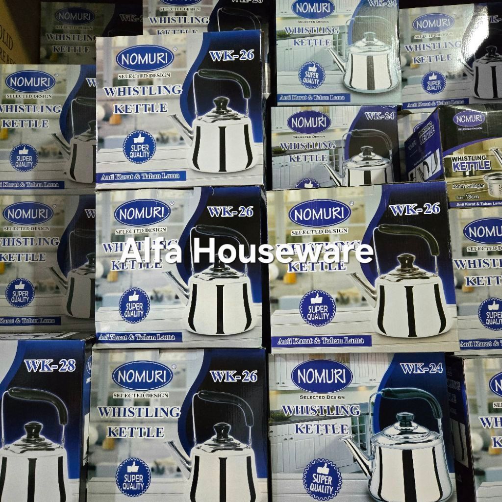Ceret Stainless Masak Bisa Bersiul Teko Stainless Kompor Induksi & Gas Awet Kokoh Nomuri