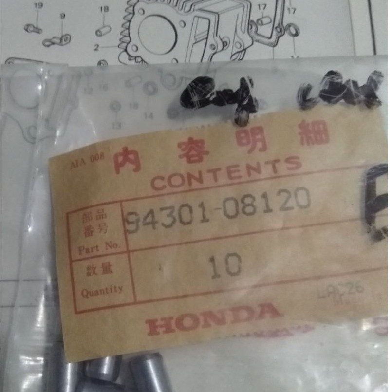 pin dowel 8 x 12 original baru Japan honda  94301-08120