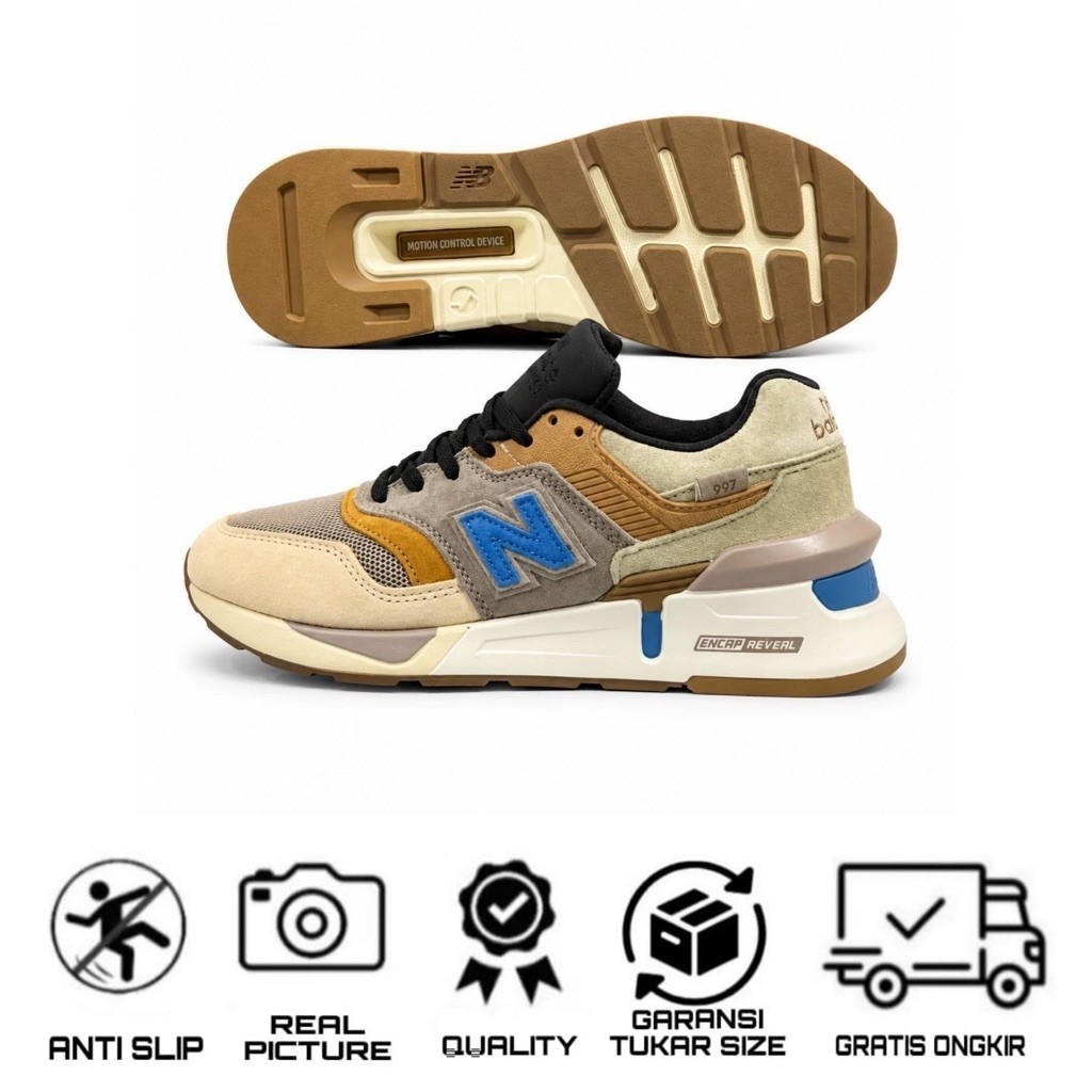 Sepatu New Balance 997S Fusion KITH x Nonnative Dune Tan Blue Made in USA M997SKT