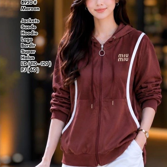 jaket suede hoodie jumbo premium