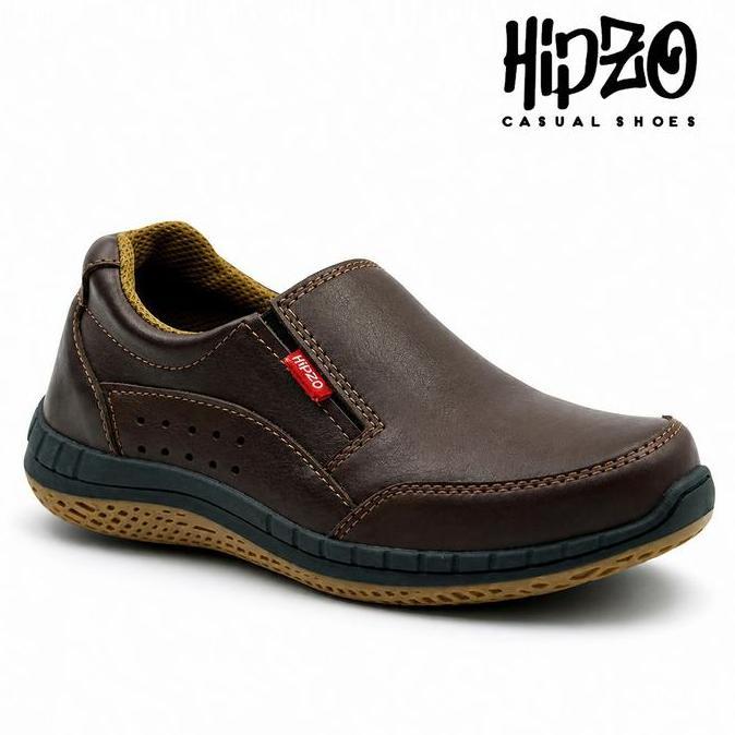 Sepatu Pria Casual Slip On Karet Flat Shoes Cowok Kerja Nyaman Anti Slip Hipzo M035