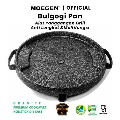 MOEGEN Bulgogi Pan 32 cm Grill Pan Panggangan BBQ Anti Lengket