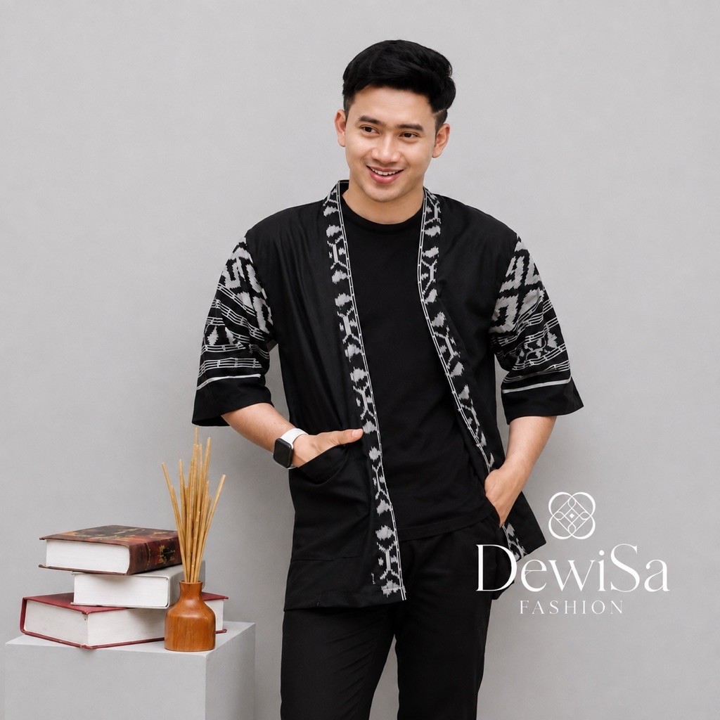 [TENUN ETNIK] Kimono Tenun Pria Outer Tenun Pria